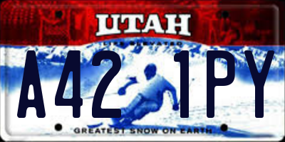 UT license plate A421PY