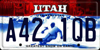 UT license plate A421QB