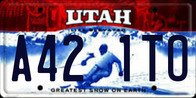 UT license plate A421TO