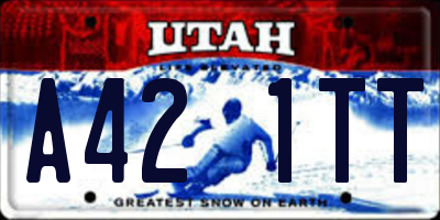 UT license plate A421TT