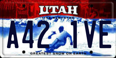 UT license plate A421VE