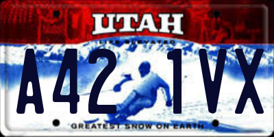 UT license plate A421VX