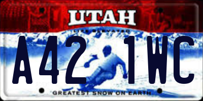 UT license plate A421WC
