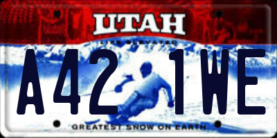 UT license plate A421WE