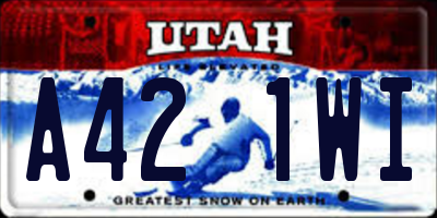 UT license plate A421WI