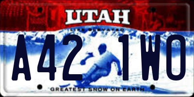 UT license plate A421WO