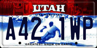 UT license plate A421WP