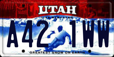 UT license plate A421WW