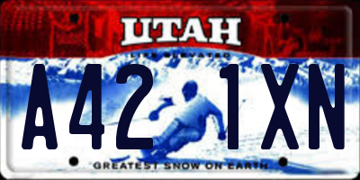 UT license plate A421XN