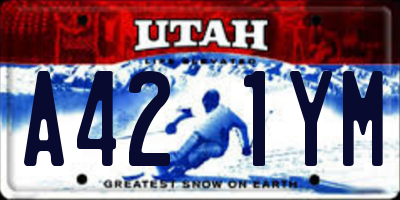 UT license plate A421YM