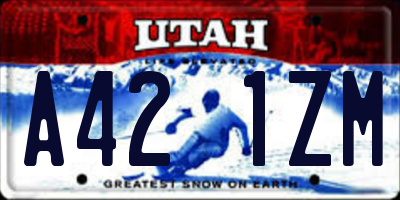 UT license plate A421ZM