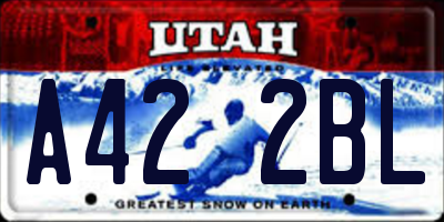 UT license plate A422BL