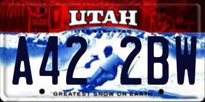 UT license plate A422BW