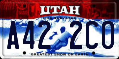 UT license plate A422CO