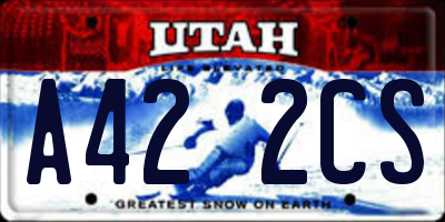 UT license plate A422CS
