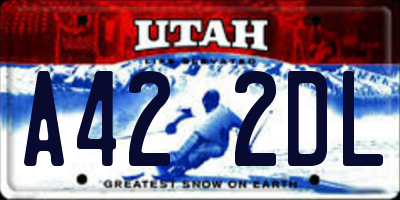 UT license plate A422DL