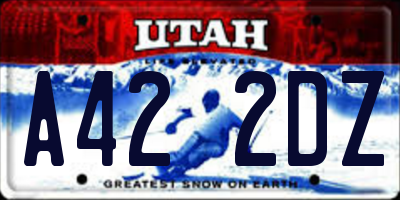 UT license plate A422DZ