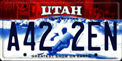 UT license plate A422EN