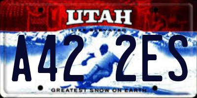 UT license plate A422ES