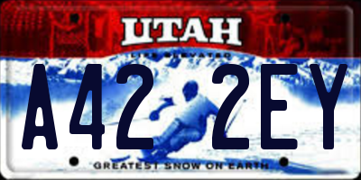 UT license plate A422EY