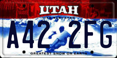 UT license plate A422FG