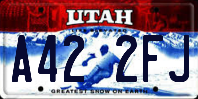 UT license plate A422FJ