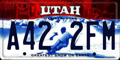 UT license plate A422FM
