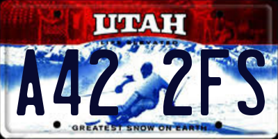 UT license plate A422FS