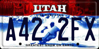 UT license plate A422FX