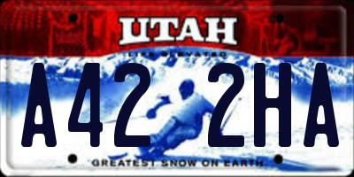 UT license plate A422HA