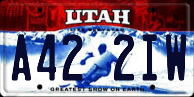 UT license plate A422IW