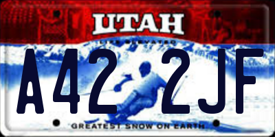 UT license plate A422JF