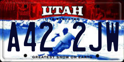 UT license plate A422JW
