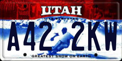 UT license plate A422KW
