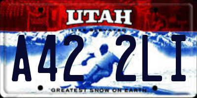UT license plate A422LI
