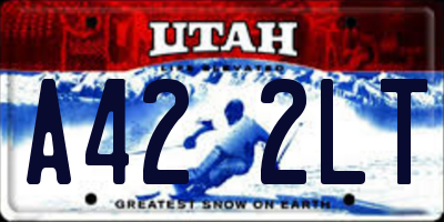 UT license plate A422LT