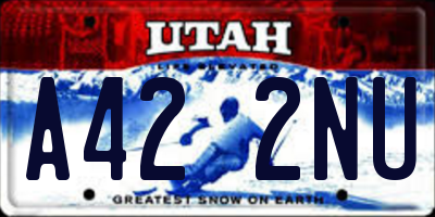 UT license plate A422NU