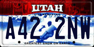 UT license plate A422NW