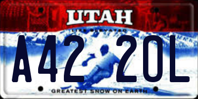UT license plate A422OL