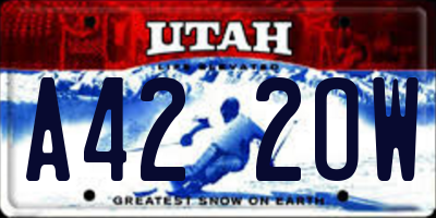 UT license plate A422OW