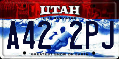 UT license plate A422PJ