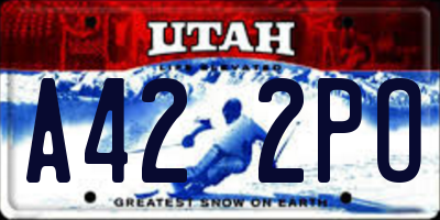 UT license plate A422PO