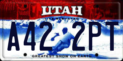 UT license plate A422PT