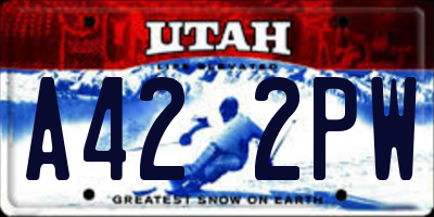 UT license plate A422PW