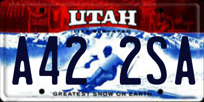 UT license plate A422SA
