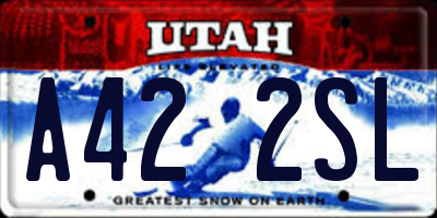 UT license plate A422SL