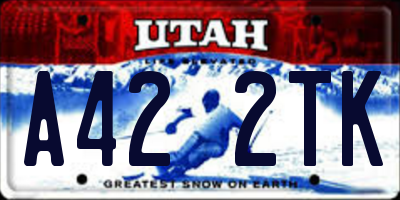 UT license plate A422TK