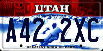 UT license plate A422XC