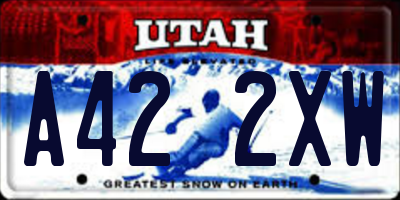 UT license plate A422XW