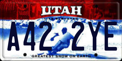 UT license plate A422YE